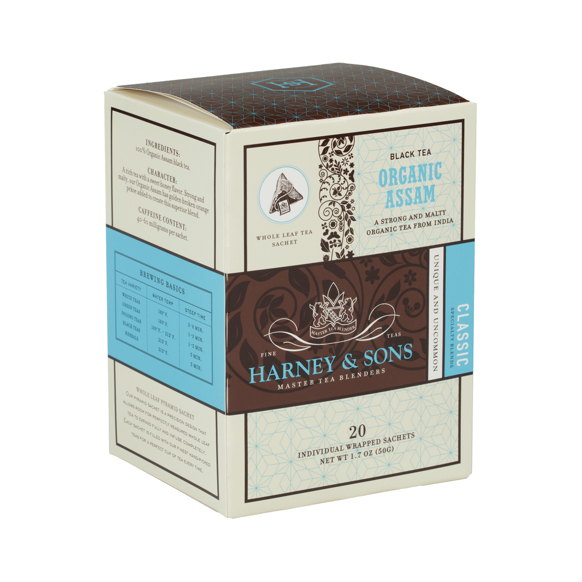 Harney and Sons BIO Assam Wrapped Sachets, Case of 6 boxes